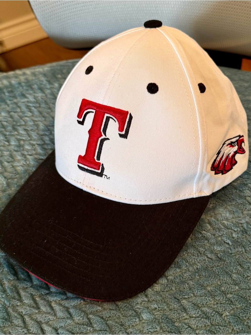 Texas Rangers w/White, Red & Black Baseball Cap with Red 'T' Logo
